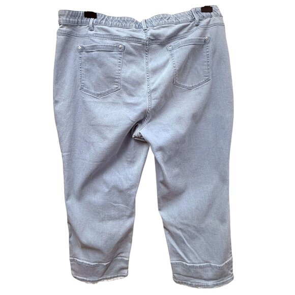 J.JILL Capri Jeans Plus Size 22 Light Wash Blue Stretch Denim Womens Crop Pants - Picture 3 of 10